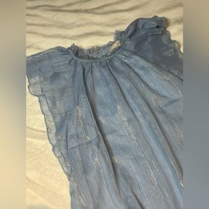 Baby Blue With Silver Strips Loft XSP Top